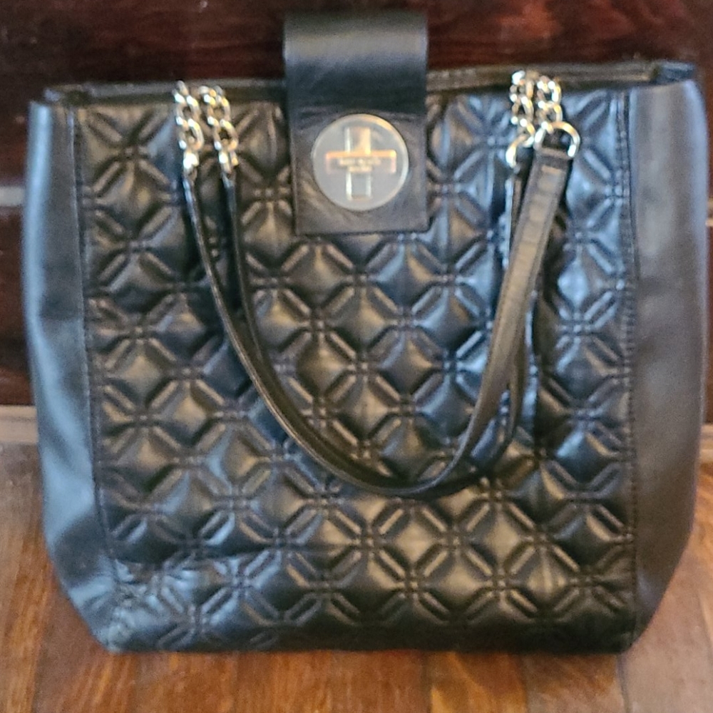 Kate Spaid Astor Court Marlene Black Quilted Tote